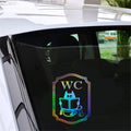 Cartoon Cat Reading In WC Wall Sticker Toilet Sign For Car Office Bathroom Vinyl Sticker Gift Die Cut Decals Latop window Glass