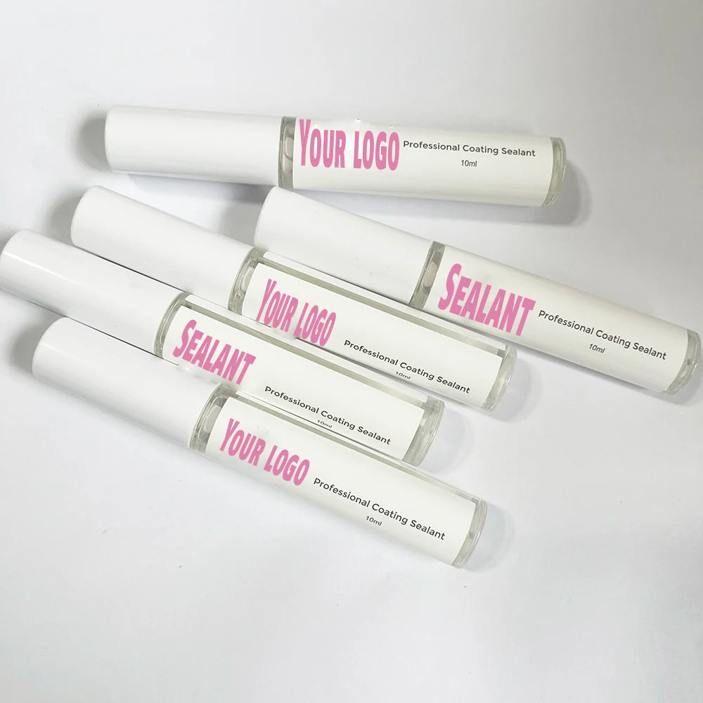 Custom Logo Lash Adhesive Sealant Waterproof Strong Hold Glue Sealant Eyelash Mascara Lash Serum Clear Coating Lash Sealant