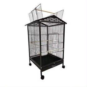 Easy Assemble Stainless Steel Solid Pattern Big Bird Cage for Large Grey Parrots Collagen Drink Feature Double Aviary Design