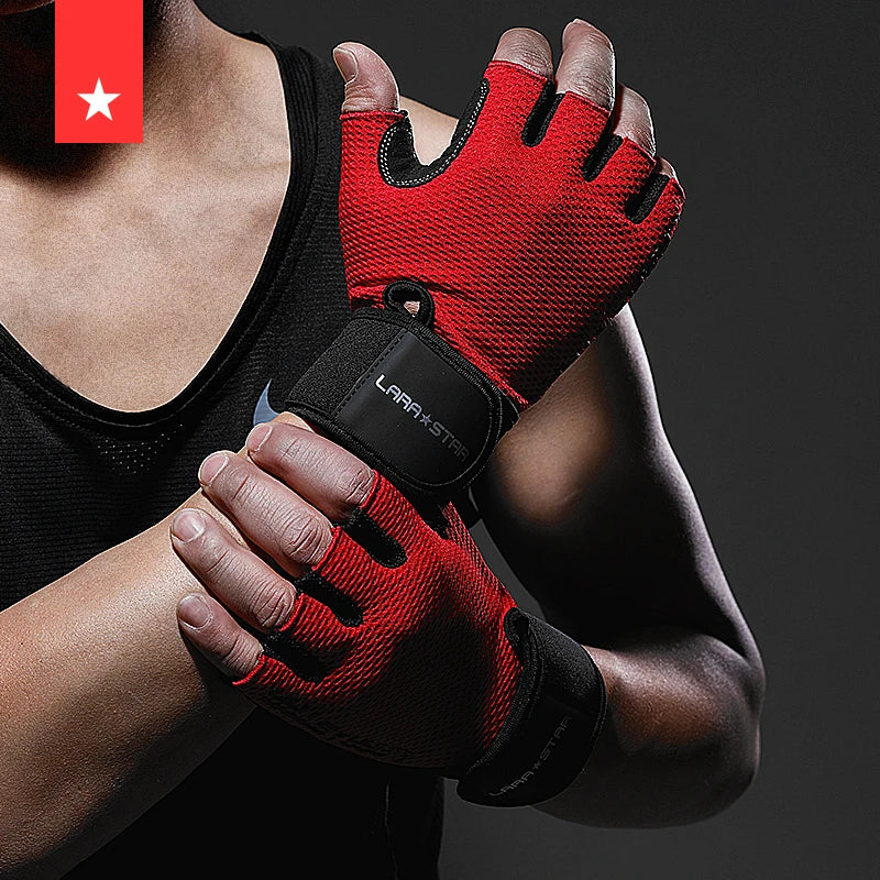 LS0759 Microfiber Half-Finger Workout Gloves Customizable Gym Gloves for Weightlifting and Crossfit Exercise