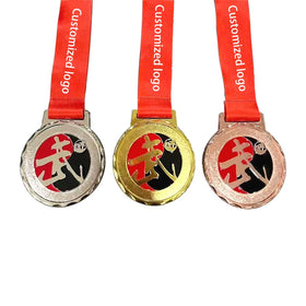Custom Personalized Logo Stickers Taekwondo Hollow Wushu Kungfu Competition Martial Arts Medal
