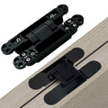 Cross Hardware Black Wooden Door 3D Invisible Heavy Duty Adjustable 180 Degree Concealed Hidden Door Hinges on Wooden Door