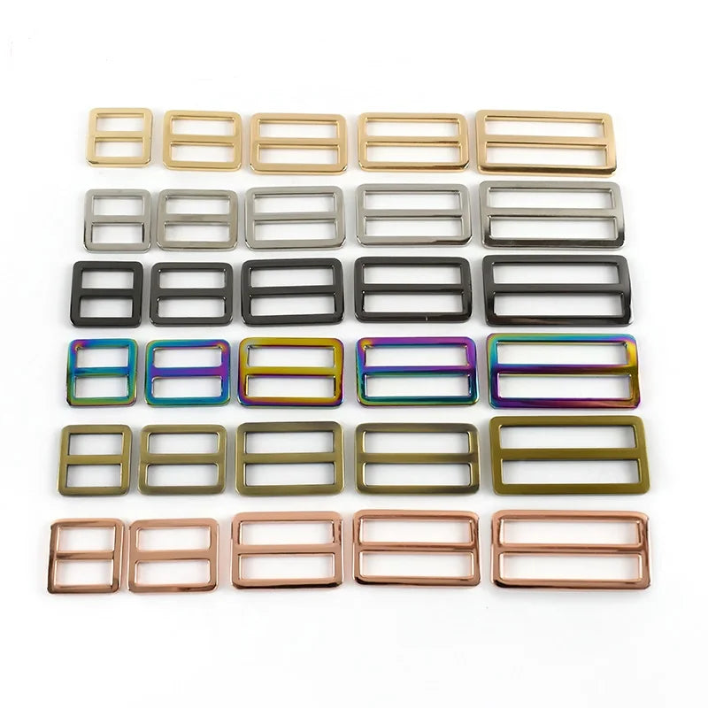 Wholesale Leather Bag Accessories Zinc Alloy Metal Square Ring and Wire Buckles Adjustable Strap Slide Buckles
