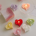 Wholesale Handmade Aromatherapy Love Heart Shaped Rose Scented Candles Wedding Favor Gift Flowers Personalized Scented Candles