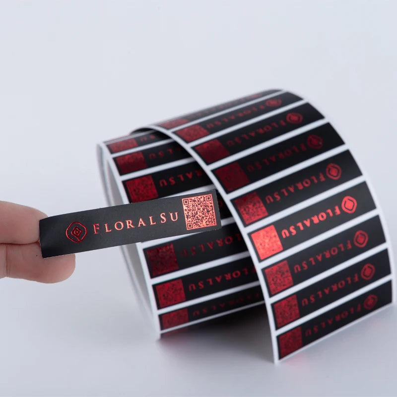Customized Logo Brand Waterproof Red Foil Gold Foil Stamping Packaging Labels Logo Vinyl PVC Sticker