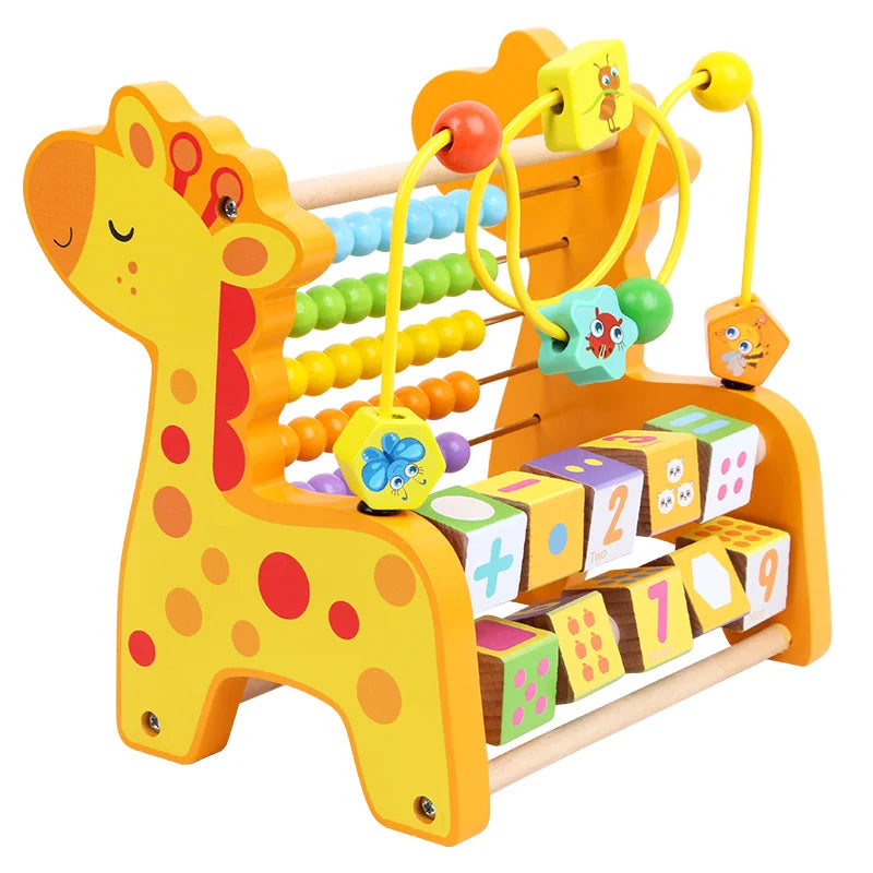 New Arrival Wooden Computing Math Early Educational Toys Multifunctional Abacus Beads Puzzle Block for Kids Children