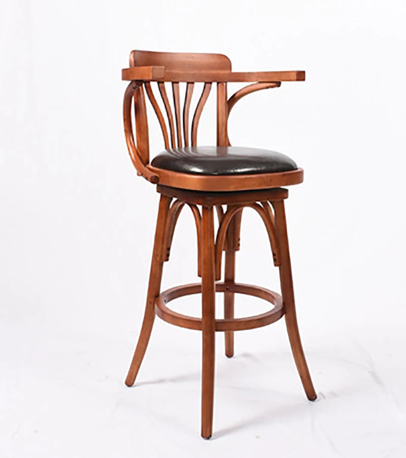 Wholesale American Antique Bent Wood Swivel bar Chair Counter High bar Stool for bar Bistro Cafe Hotel Restaurant