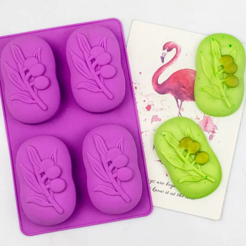 337 Free Sample Silicone Soap Molds 4 Hole Olive Ellipse Shape Silicone Cake Mold Silicone Candle Molds Soap Making Molds