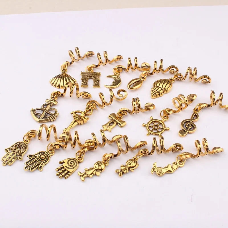 New Alloy Conch Hair Accessories for Dreadlocks Hair Braid Cuff Charms Jewelry Decoration Pendant