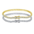 RINNTIN SB94 FineJewelry 925 Sterling Silver Bracelet With 3mm Cubic Zircon CZ 14K Gold Plated Tennis Bracelets