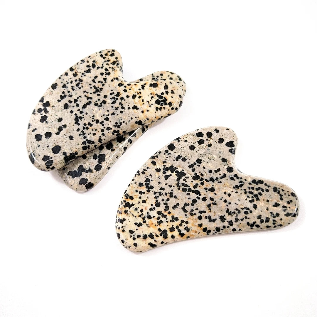 Huiying Quick to Ship Heart Dalmatian Jasper Natural Facial Gua Sha Custom logo