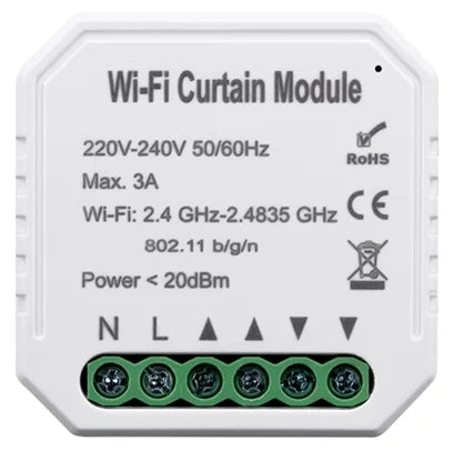 SZMYQ Tuya WiFi 2.4GHz Smart Curtain Switch Module 2300W Safe Load 110-240V Voltage 10A Alexa & Google Assistant Mini Smart Home