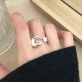 Trendy Jewelry Ring Open Adjustable Ring Geometric 925 Sterling Silver Ring for Women