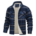 Europe and the United States Men's Jackets 2024 New Long-sleeved Lapel Plaid Thickened Shirt Men's Jacket