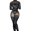 Designer Black Long Sleeves Spandex Rompers Female Show Outfit Dancer Leotard One Piece Bodysuit Women Party Rhinestone Jumpsuit