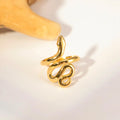 Europe and America Personalized Ring 18k Gold Plated Stainless Steel Non Tarnish Open Adjustable Snake Shape Ring for Women
