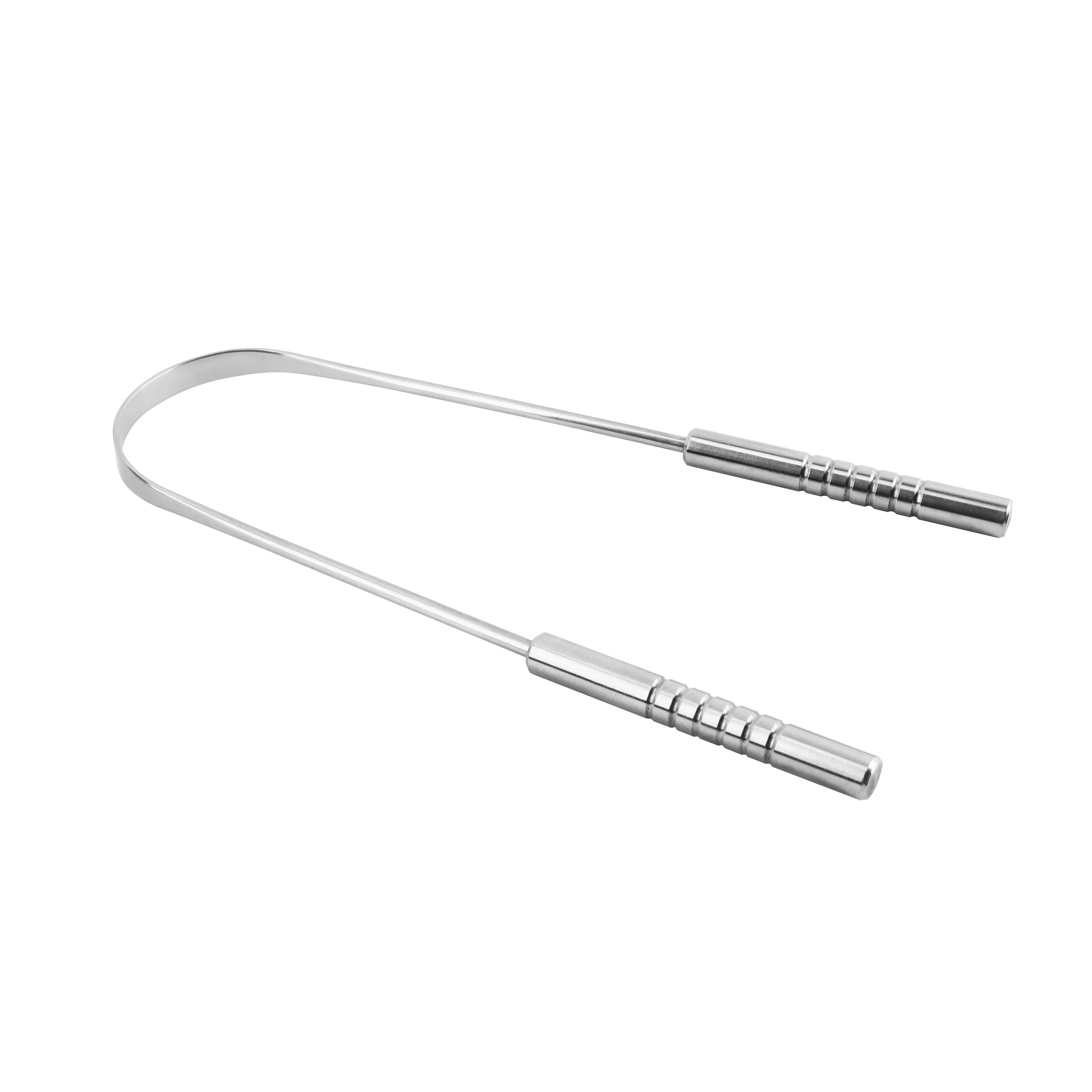 Metal Tongue Scrapper Gratte  Custom Logo Stainless Steel Tongue Cleaner Scraper for Adults Tongue Cleaning