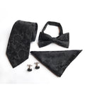 Custom Bow Tie Necktie Set Gift Box Paisley Mens Neck Tie Set Fashion Tie Pocket Square and Cufflink Set
