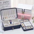 Wholesale Pu Trinket Box Custom Luxury Gift Earring Ring Necklace Storage Box Portable Travel Leather Jewelry Organizer Case