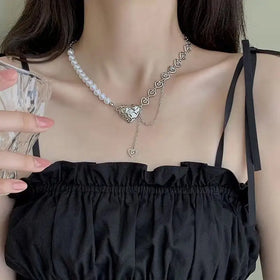 VKME Fashion Pearl Tassel Necklace Collarbone Chain for Women Jewelry