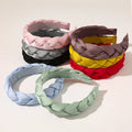 Handmade Women Wide Silk Fabric Braided Headband Fashion Hairband Women Hair Accessories