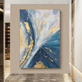 Modern Handmade Abstract Oil Painting on Canvas with Frame by JZ Arts for Living Room Decor