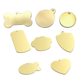 Brass Blank Polished Dog Tag Necklace Customized Color Round Bone Pet Pendant Identity Card Metal Tag Wholesale