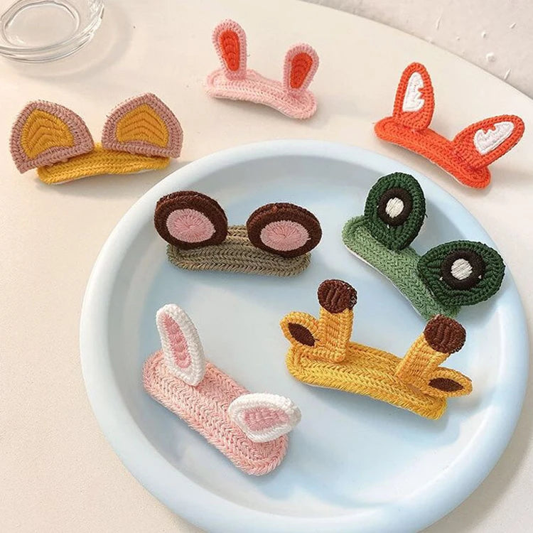 Cartoon 7CM Three-dimensional Rabbit Ears Hairpin Sweet Style Girl Side Clip BB Clip Bangs Headdress Hair Accessories