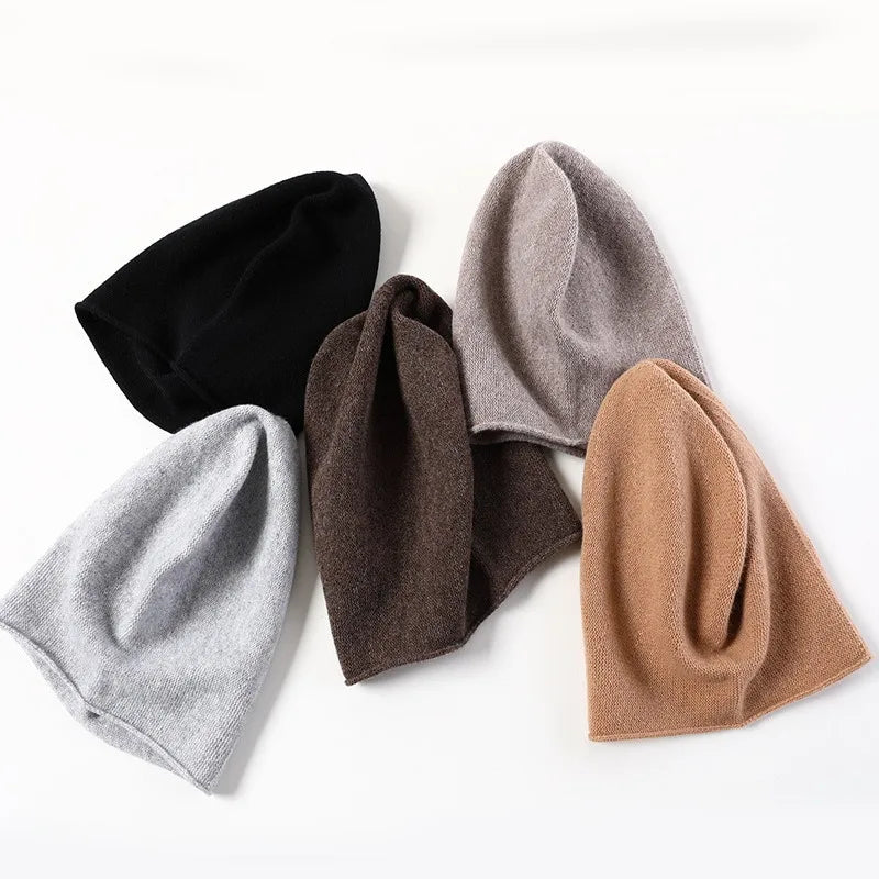 Womens Winter Merino Wool Beanie New Outdoor Sports Running Hat Autumn Winter Thickened Warm Knitted Hat for 100% Wool Image