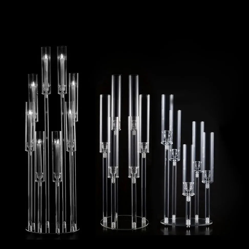 Gorgeous Clear Acrylic Table Top Cheap Candelabras Wedding Table Centerpieces