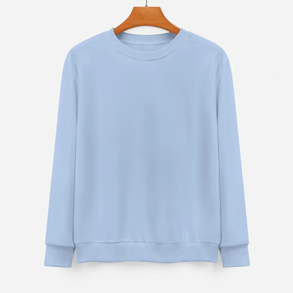 Wholesale Custom logo Unisex Terry Crew Neck Sweatshirts Long Sleeve Mens Pullover Blank Jersey Men Sweatshirt Without Hood