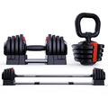 Factory Directly Supply 24Kg Adjustable Dumbbell Plate Weights Set Integrated Gym Trainer Universal Use Durable Silicon Steel