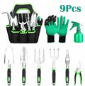 9 Piece Garden Tool Set Silicone Two-Color Handle Aluminum Alloy Garden Supplies Tool Set