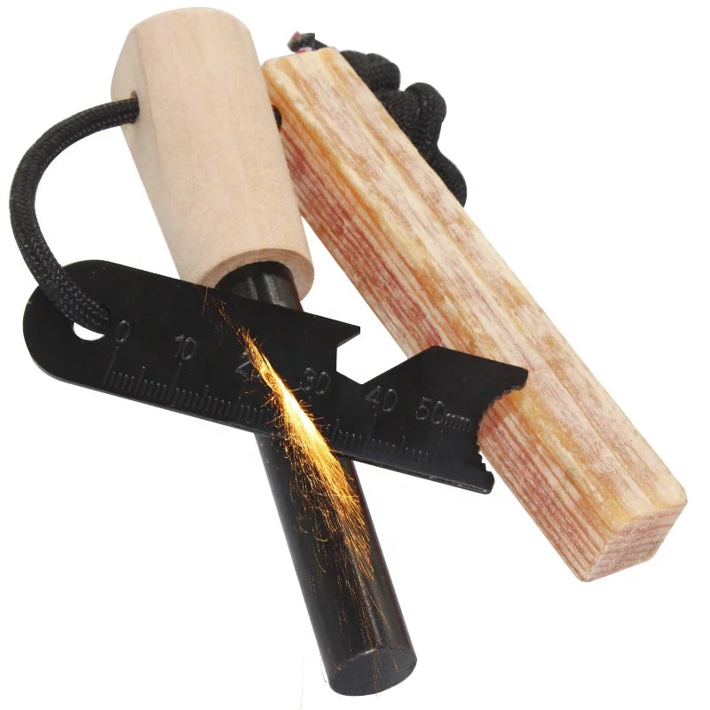 Camping Tools Fatwood Stick with Flint Fire Starter Kit for Survival Emergency