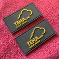 Clean Surface Convex logo PVC Plastic Label for Padpromotional Wearable Silicone Rubber Label for Mats