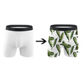 Men's Breathable Polyester Boxer Underwear Briefs Wholesale White Sublimation Printed Pattern for Sports or Daily Wear