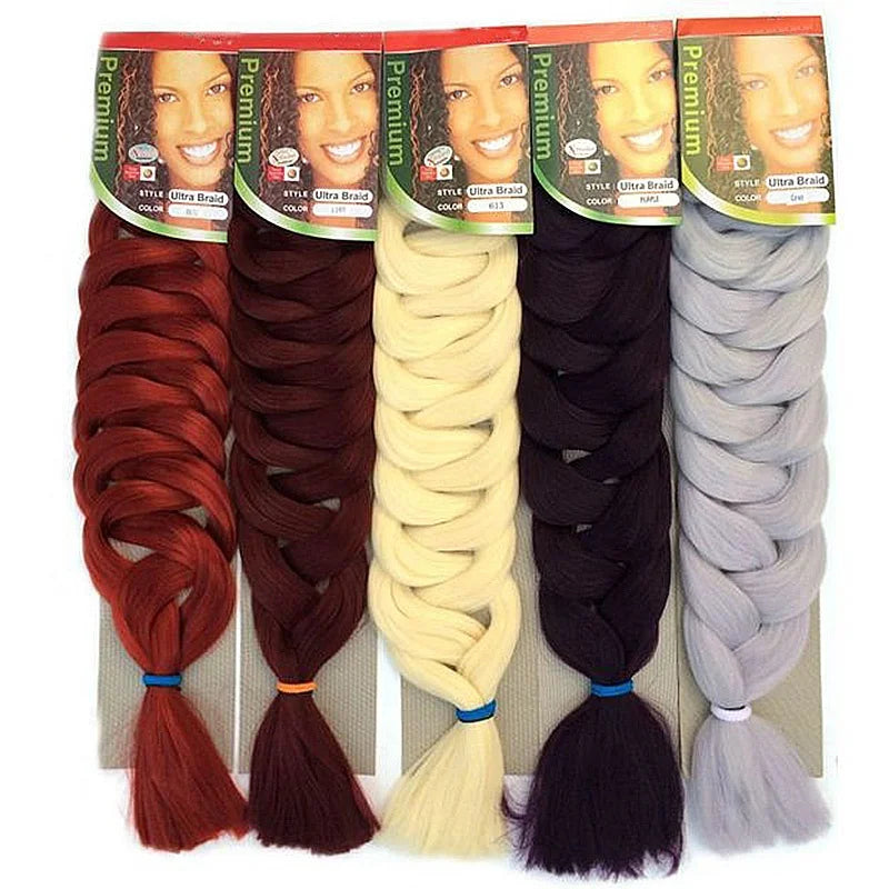 Fujia African Pure Color 165g 82 Inch Crochet Synthetic Fiber X Ultra Expression Heat Resistant Braiding Hair Extension