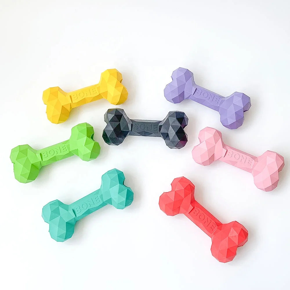 Natural Rubber Diamond Dog Chew Bone Dog Toy Puzzle Dog Bone Toy