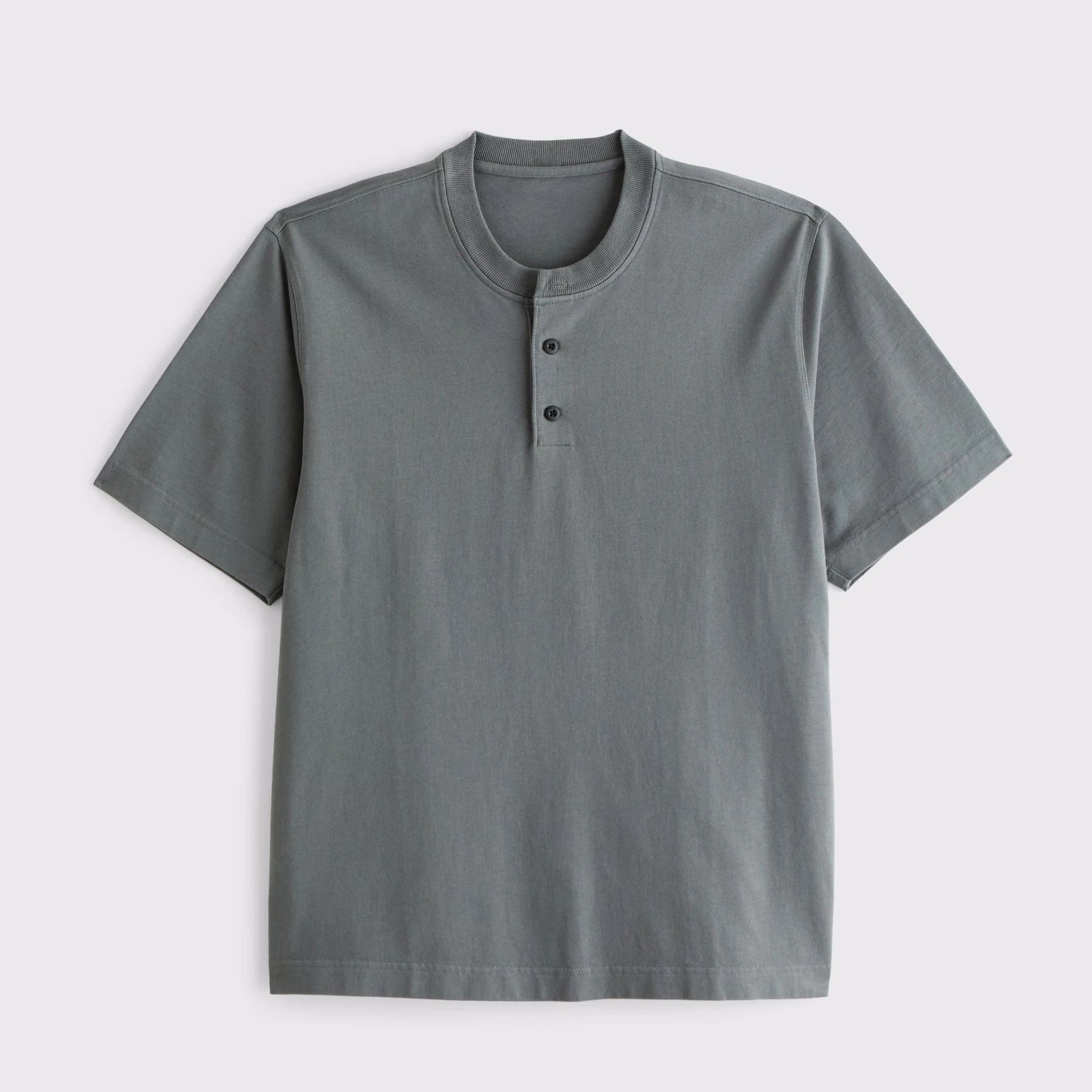 OEM Premium Oversized Fit Heavyweight 100% Cotton Woven Solid Blank Henley T Shirts Short Sleeve Front Button Down