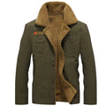 Winter Jacket Men  Jacket Warm Men Fur Collar Men Fleece Jacket New Fashion Solid Color Coat
