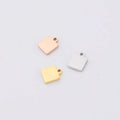 Customizable 18K Gold Plated Stainless Steel Square Jewelry Tags PVD Blank Laser Engraved with Classic Style for Children