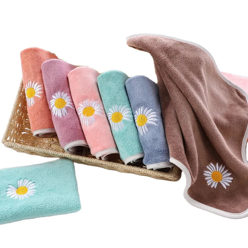 KEFEI Antimicrobial Kitchen Microfiber Towel Coral Fleece Washable Flower Fast Drying Cloth for Dish Cleaning Woven Technique