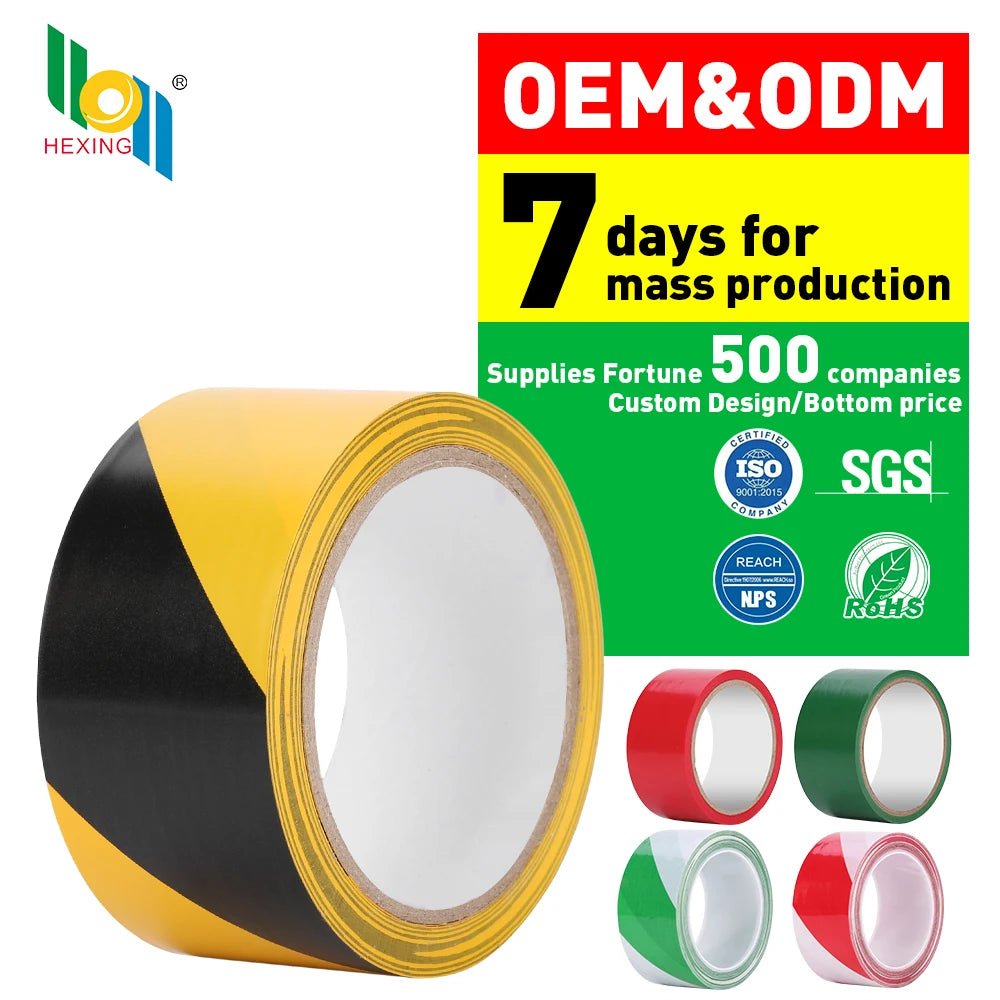 Warehouse Removable Self-adhesive Floor Marking Water Proof Caution PVC Warning Tape