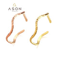 Ason Fashion Jewelry 18k Gold Plated Simple Stainless Steel Ring Woman Girl Adjustable Opening Rose Gold Wave Rings for Women