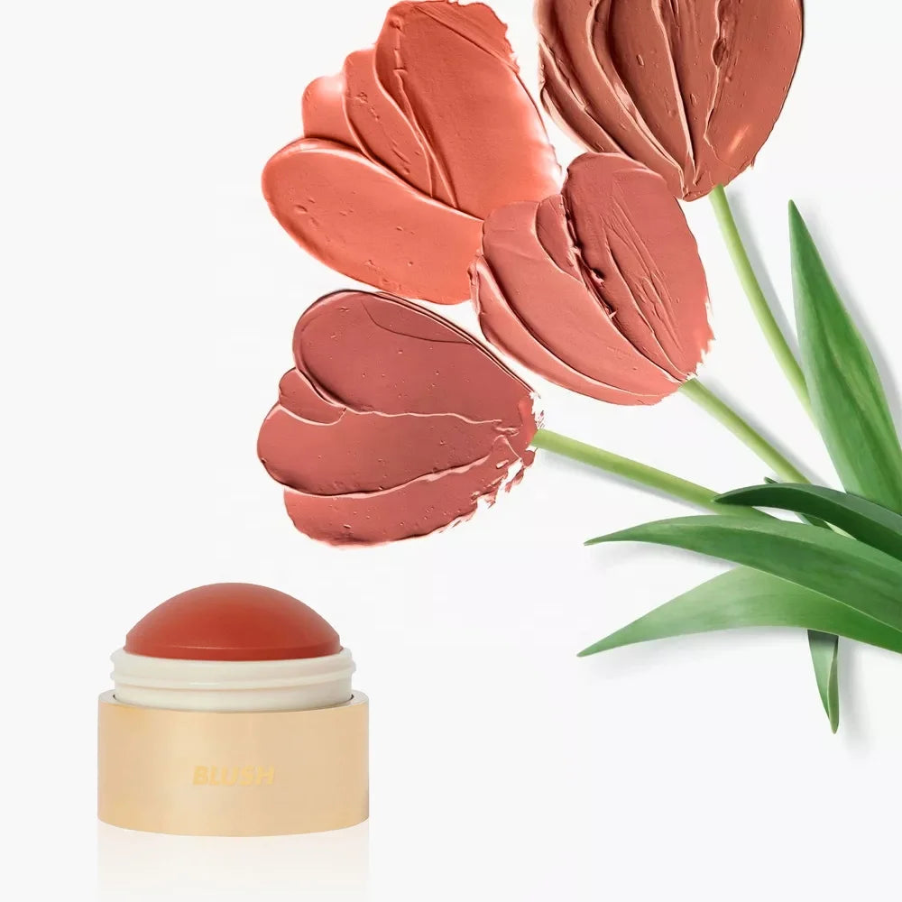 New 9 Colors Easily Blendable Gold Container Cream Cheek Makeup Blush Custom Vegan Lightweight Cream Blush Private Label