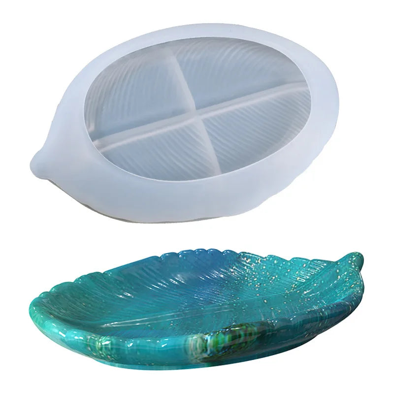 C-0293 Resin Molds DIY Crystal Epoxy Mold Leaf Storage Tray Dish Decoration Silicone Mold Spot Crafts Kit