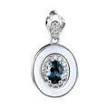 Delicate Rhodium Plated Silver 925 Natural London Blue Topaz Pendant Charm Pendants Jewelry for Women's Anniversary Gift
