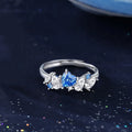 925 Pure Silver Original Fairy Sea Couple Ring Trendy Niche Simple Micro-Set Zirconia Hearts Luxury Engagement Gift for