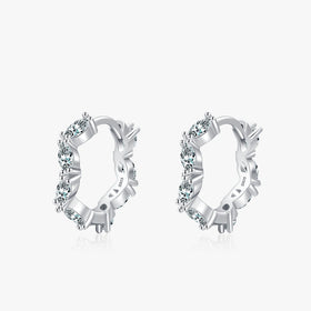 Ailmay Luxury Dazzling Irregular Zirconia 925 Sterling Silver Earrings for Women Romantic Wedding Engagement Fine Female Jewelry