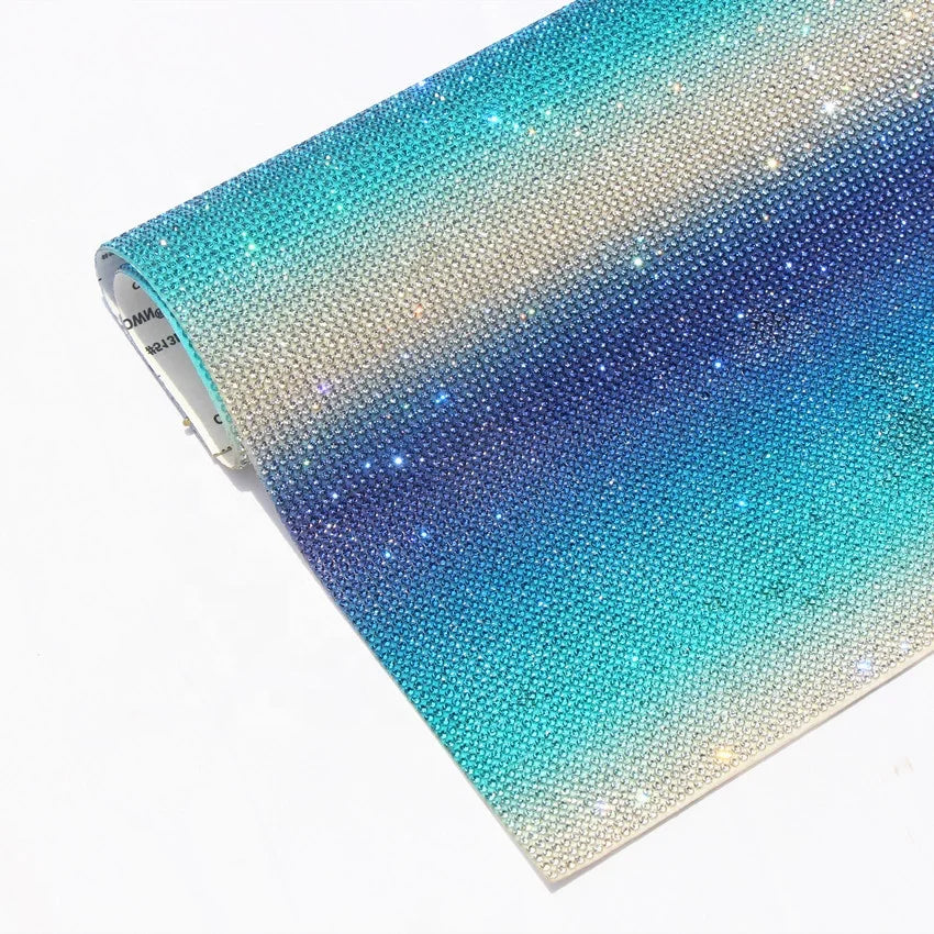 Hot Sale Self Adhesive Rhinestone Sheet 24*40cm Hot Fix Clothing Crystal Rhinestone Glue Sheet